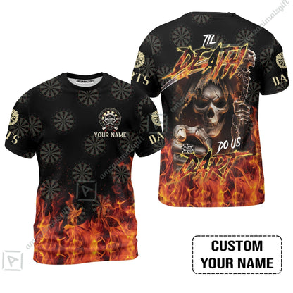 Darts Custom Name Hawaiian Shirt - Til Death Do Us Dart Dartboard Personalized Hawaiian Shirt