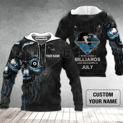 Customized Billiard Hoodie - Pool 8 Ball Never Underestimate An Old Man And Was Born In July Personalized Hoodie