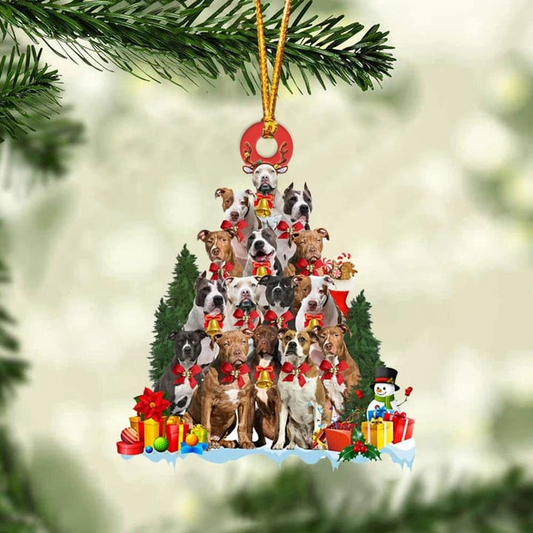 Custom Dog Acrylic Christmas Ornament, Personalized  Pit Bull Terrier Christmas Tree & Gift Acrylic Ornament for Dog Lover