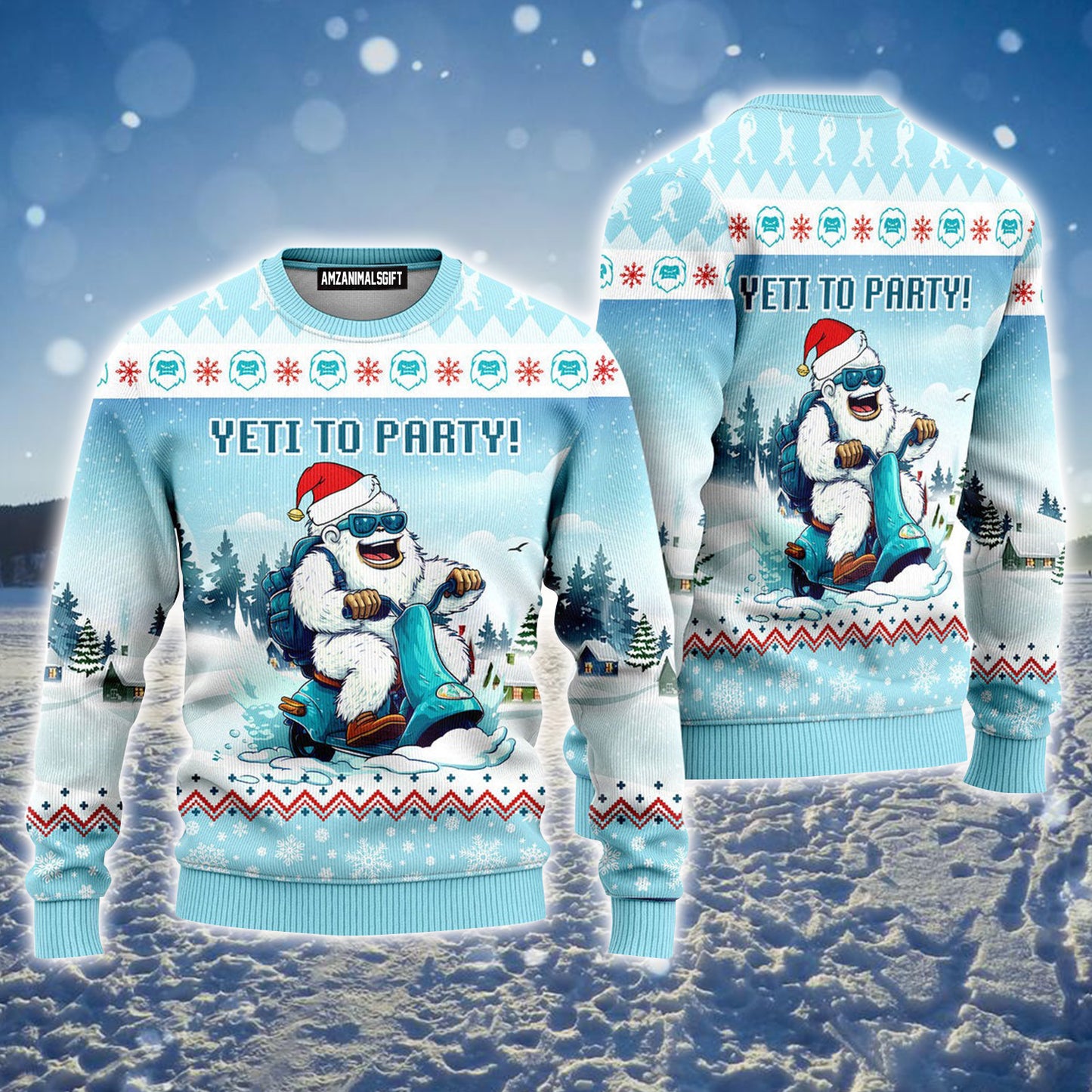 Yeti To Party Funny Bigfoot With Snow Ugly Christmas Sweater For Men & Women, Perfect Outfit For Christmas New Year Autumn Winter