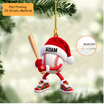 Personalized Baseball Christmas Ornament, Baseball Player Christmas, Custom Ornament Christmas Gift, Keychain Baseball, Car Ornament Baseball