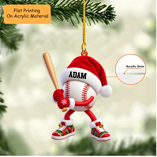 Personalized Baseball Christmas Ornament, Baseball Player Christmas, Custom Ornament Christmas Gift, Keychain Baseball, Car Ornament Baseball