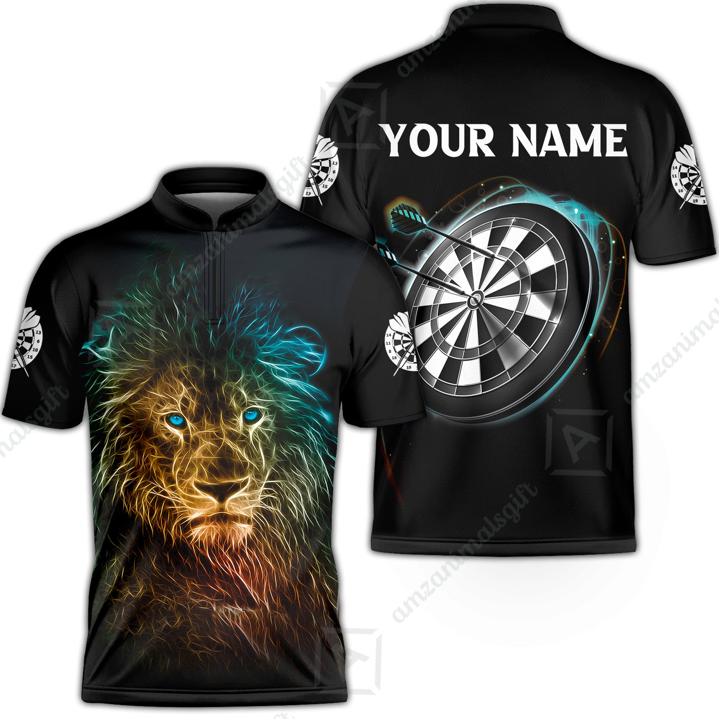 Customized Darts And Lions T Shirt, Personalized Text T Shirt For Men, Outfit For Darts Lovers, Darts Players