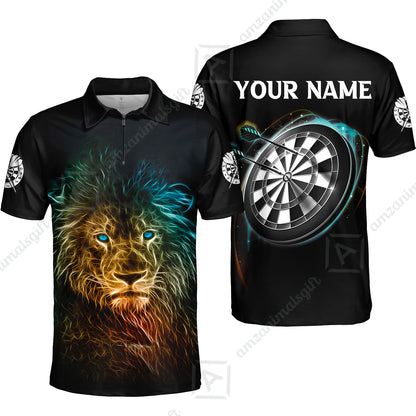 Customized Darts And Lions T Shirt, Personalized Text T Shirt For Men, Outfit For Darts Lovers, Darts Players