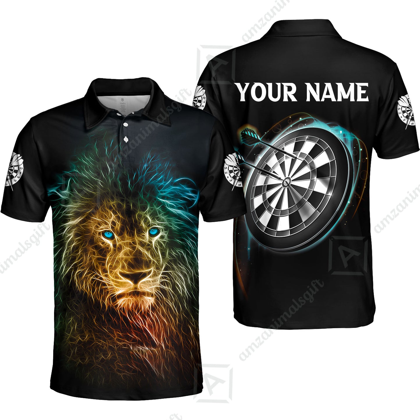 Customized Darts And Lions T Shirt, Personalized Text T Shirt For Men, Outfit For Darts Lovers, Darts Players
