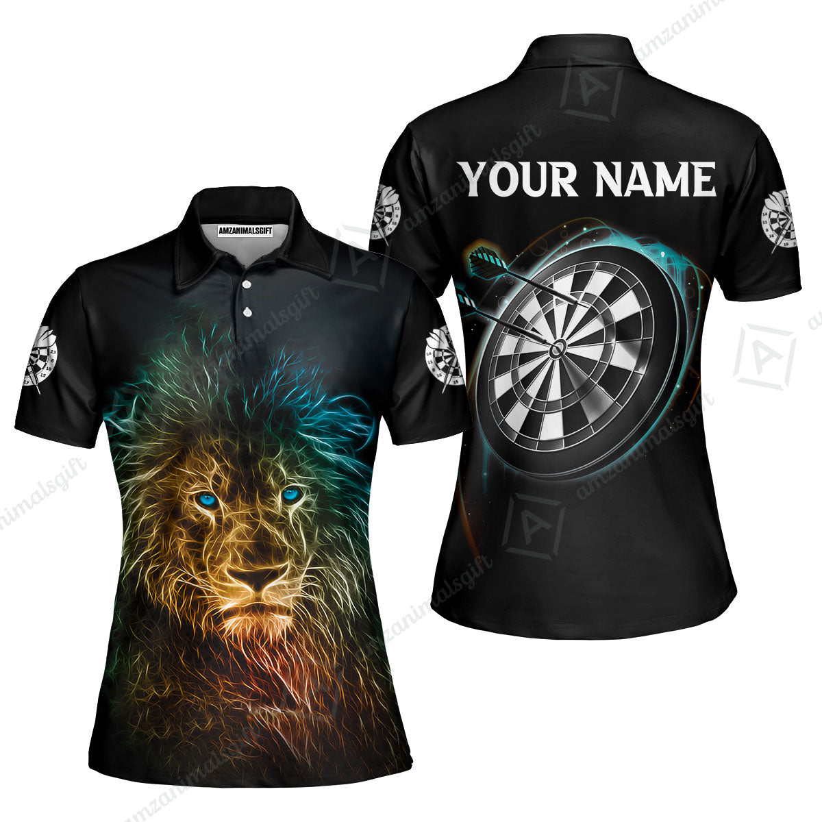 Customized Darts And Lions T Shirt, Personalized Text T Shirt For Men, Outfit For Darts Lovers, Darts Players