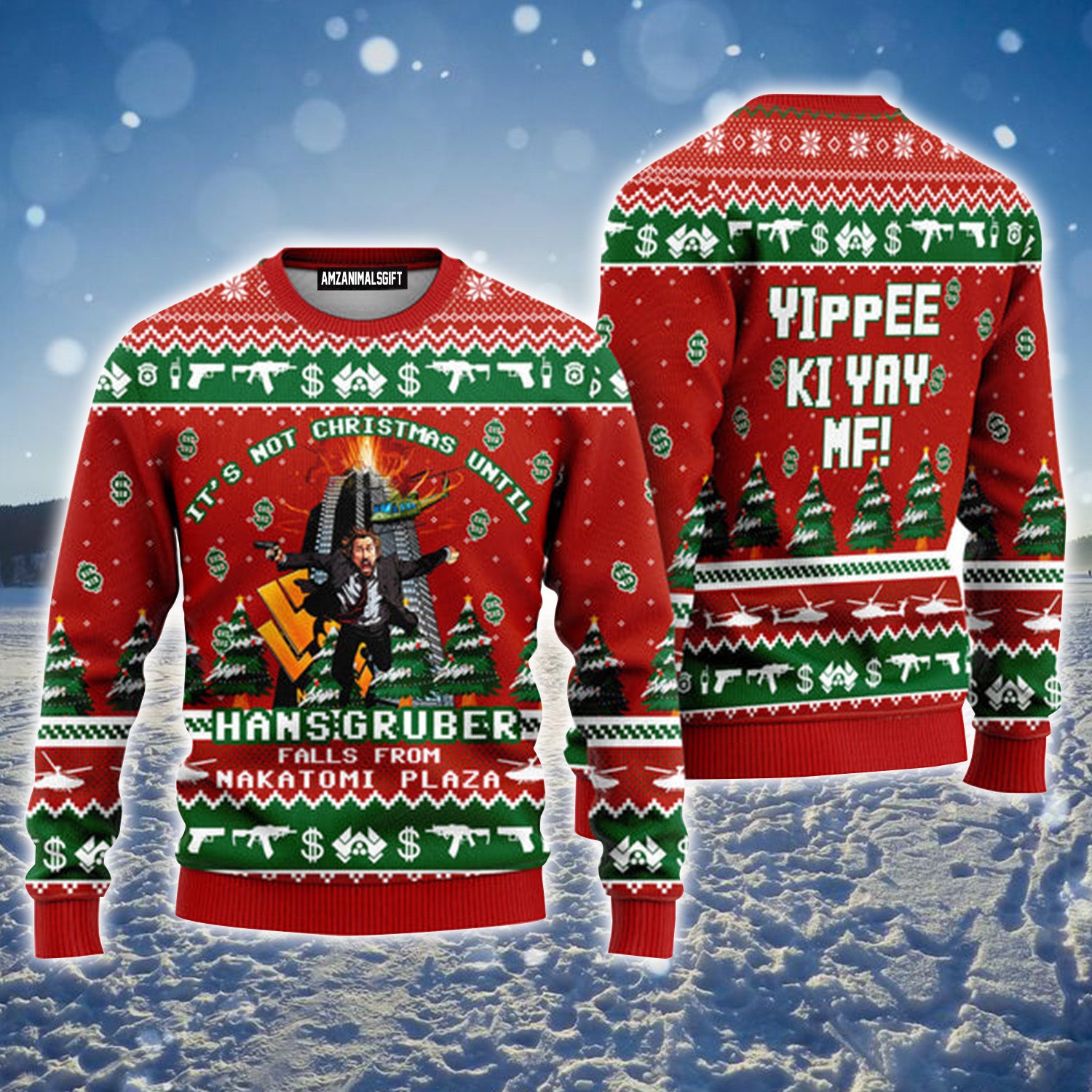 Nakatomi Plaza It's Not Christmas Until Fall Urly Christmas Sweater, Christmas Sweater For Men & Women - Perfect Gift For Christmas, Family, Friends