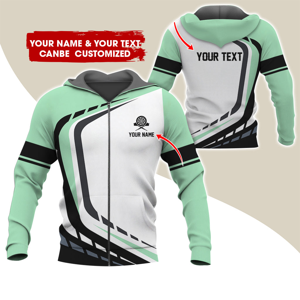 Custom Name Darts Premium Zip Hoodie, Personalized Name & Text  Darts Team Uniforms Zip Hoodie For Men & Women - Gift For Darts Lovers, Darts Players