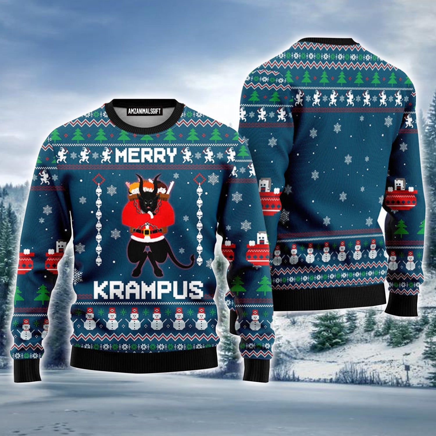 Krampus Santa Claus Urly Christmas Sweater, Christmas Sweater For Men & Women - Perfect Gift For Christmas, New Year, Winter Holiday