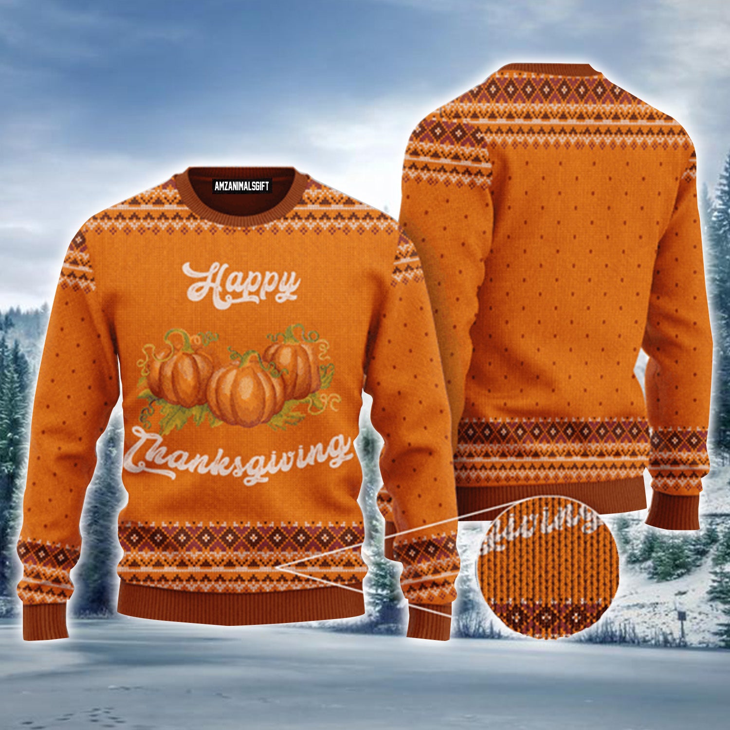 Happy Thanksgiving Pumpkin Urly Sweater, Thanksgiving Sweater For Men & Women - Perfect Gift For Thanksgiving, New Year, Winter
