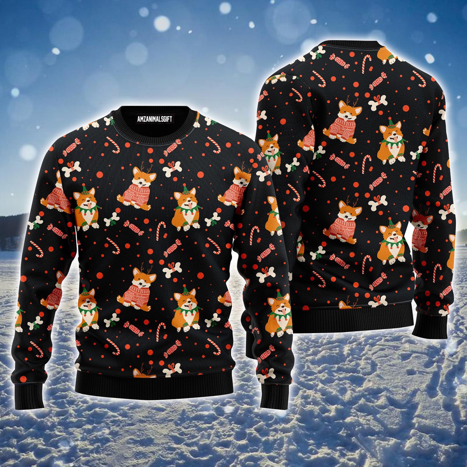 Corgi Dog Merry Xmas Pattern Ugly Sweater For Men & Women, Perfect Outfit For Christmas New Year Autumn Winter
