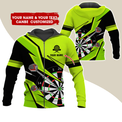 Customized Darts Premium Zip Hoodie, Personalized Name & Text Darts Team Zip Hoodie For Men & Women - Gift For Darts Lovers, Darts Players