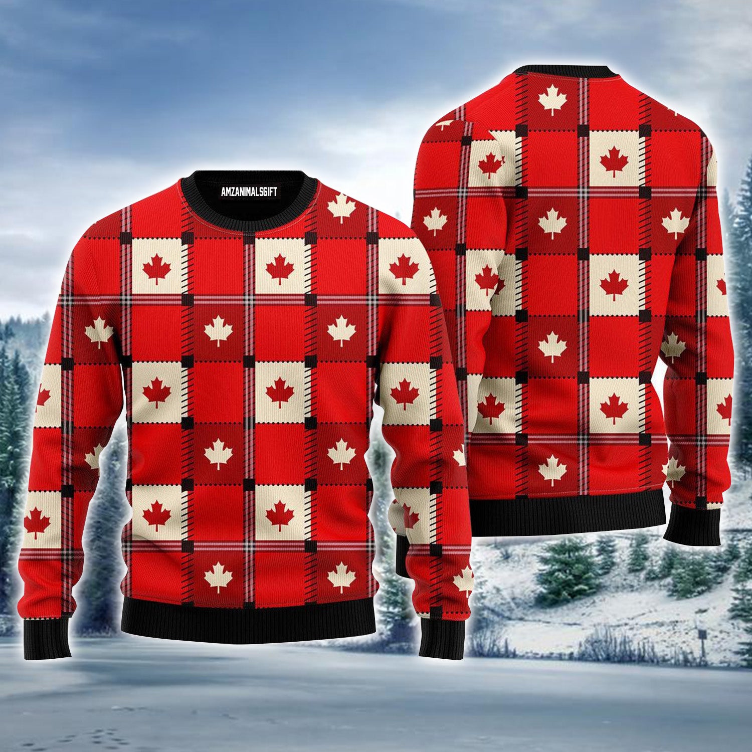 Red Maple Leaf Canada Day Ugly Sweater For Men & Women, Perfect Outfit For Christmas New Year Autumn Winter