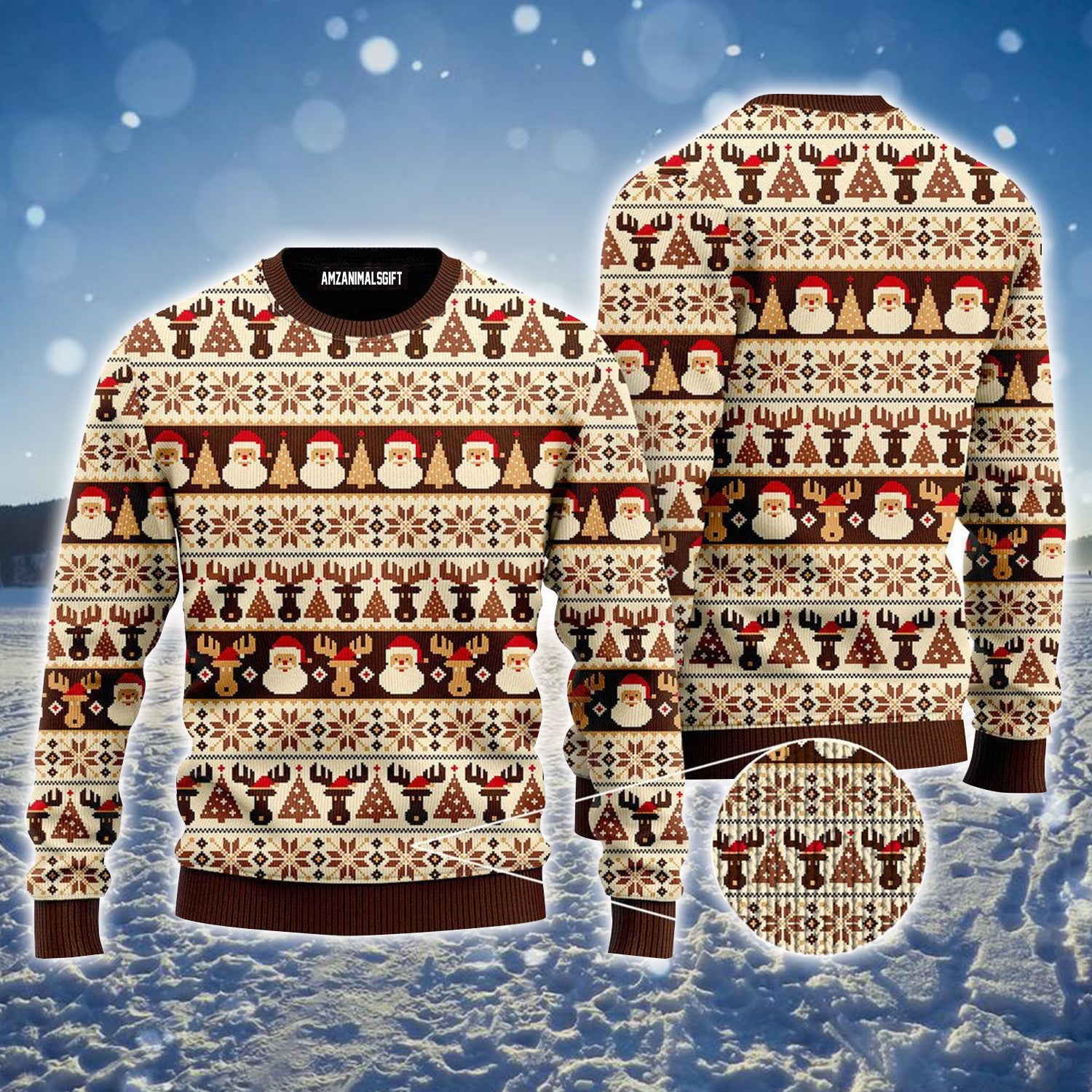 Vintage Nordic Style Xmas Coming Ugly Sweater For Men & Women, Perfect Outfit For Christmas New Year Autumn Winter