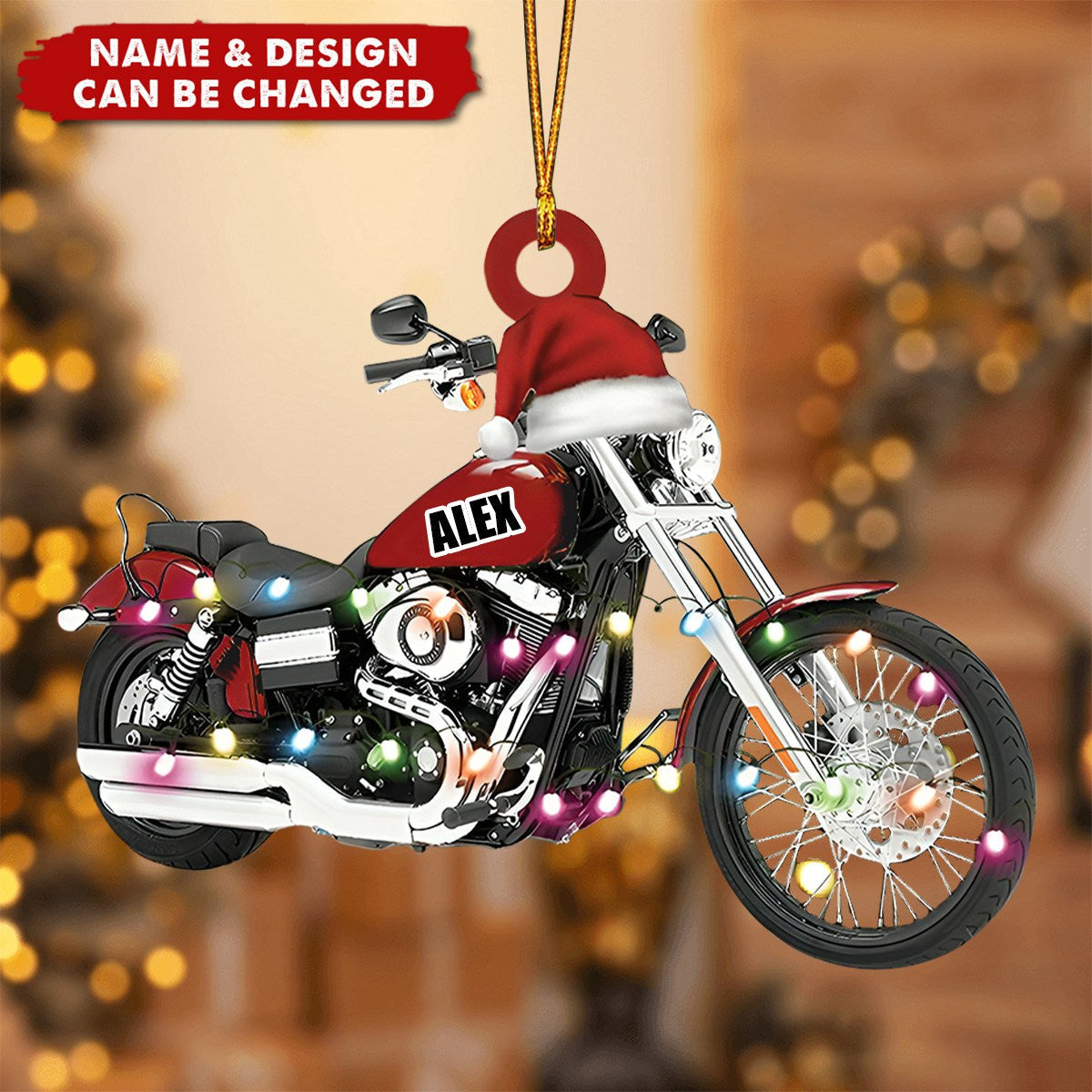 Personalized Christmas Motorcycle Flat Acrylic Ornament, Meaningful Ornament Gift For Dad Man, Motor Lovers