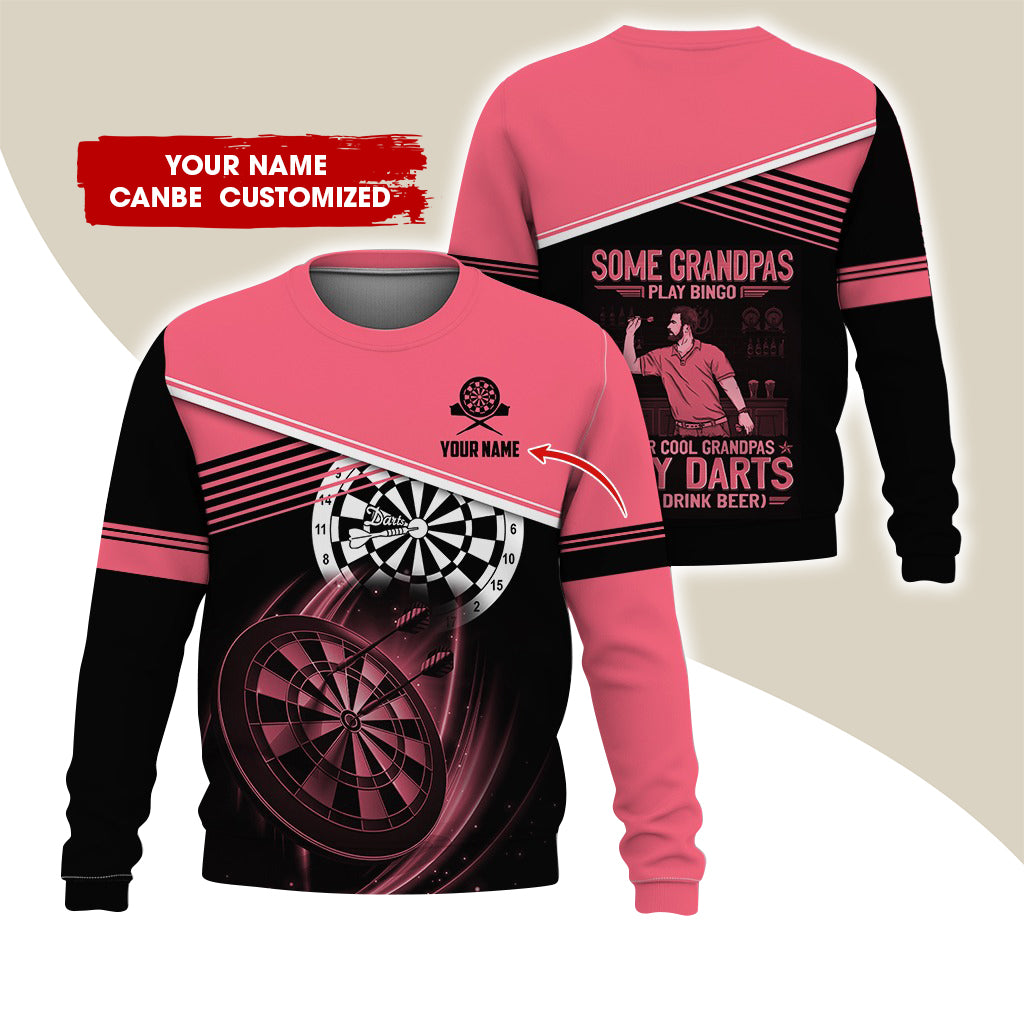 Customized Name & Text Darts Sweatshirt, Personalized Some Grandpas Play Bingo Sweatshirt For Men & Women - Gift For Darts Lovers, Darts Players