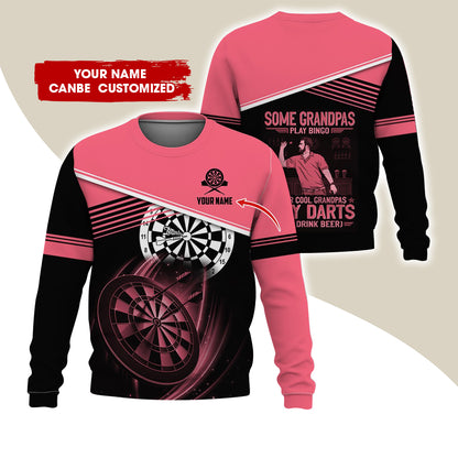 Customized Name & Text Darts Sweatshirt, Personalized Some Grandpas Play Bingo Sweatshirt For Men & Women - Gift For Darts Lovers, Darts Players