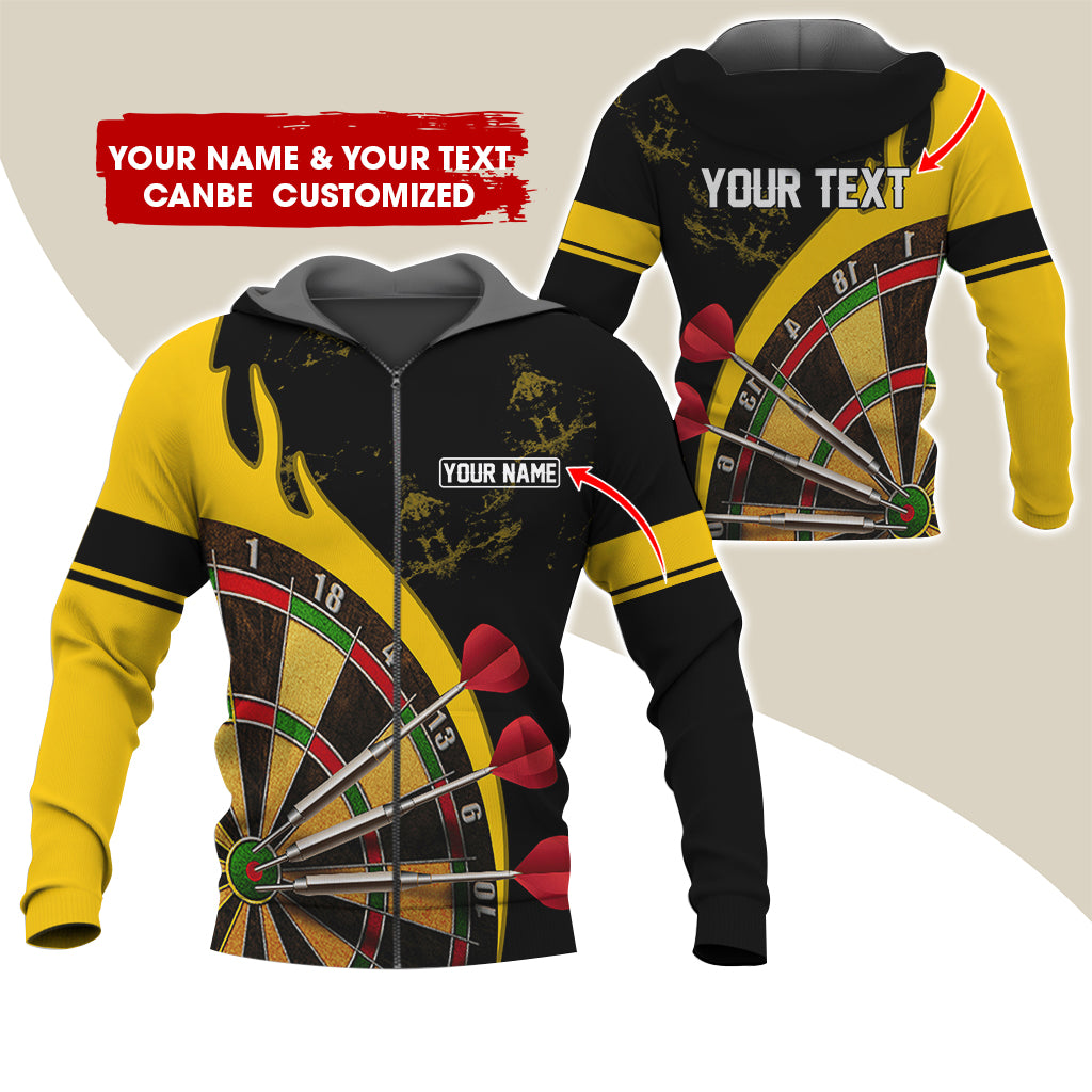 Customized Name & Text Darts Premium Zip Hoodie, Personalized Darts Is My Life Zip Hoodie For Men & Women - Gift For Darts Lovers, Darts Players