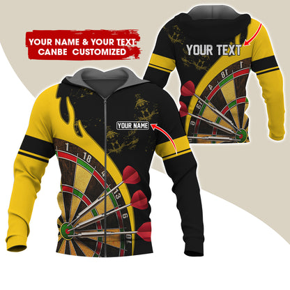 Customized Name & Text Darts Premium Zip Hoodie, Personalized Darts Is My Life Zip Hoodie For Men & Women - Gift For Darts Lovers, Darts Players