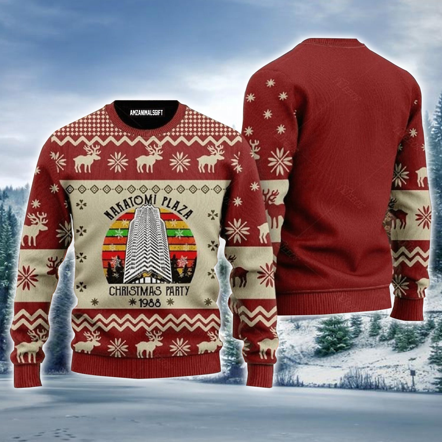 Nakatomi Plaza Party 1988 Urly Christmas Sweater, Christmas Pattern Sweater For Men & Women - Perfect Gift For Christmas, Family, Friends