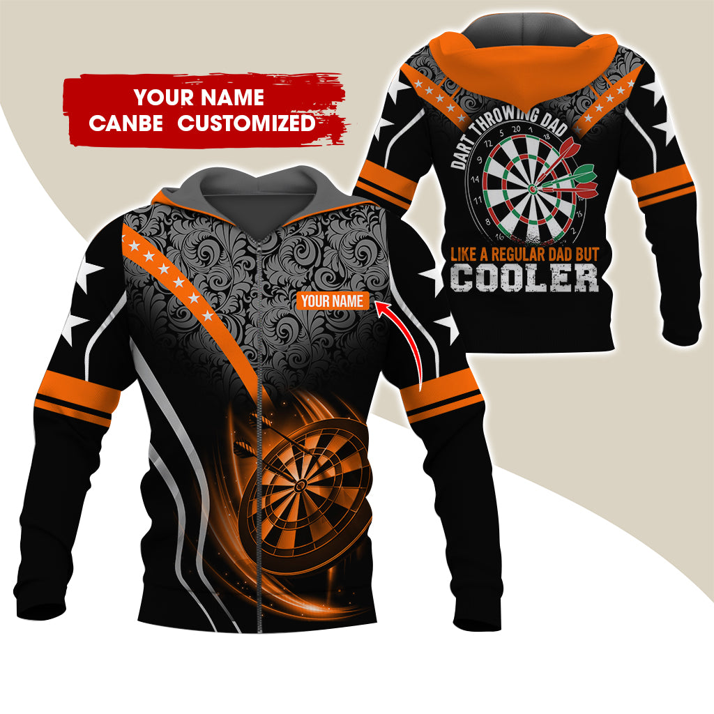 Custom Name Darts Premium Zip Hoodie, Personalized Dart Throwing Dad Cooler Zip Hoodie For Men & Women - Gift For Darts Lovers, Darts Players