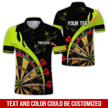 Customized Name & Text Darts Polo Shirt, Personalized Name Dartboard Uniforms Polo Shirt For Men - Perfect Gift For Darts Lovers, Darts Team Players