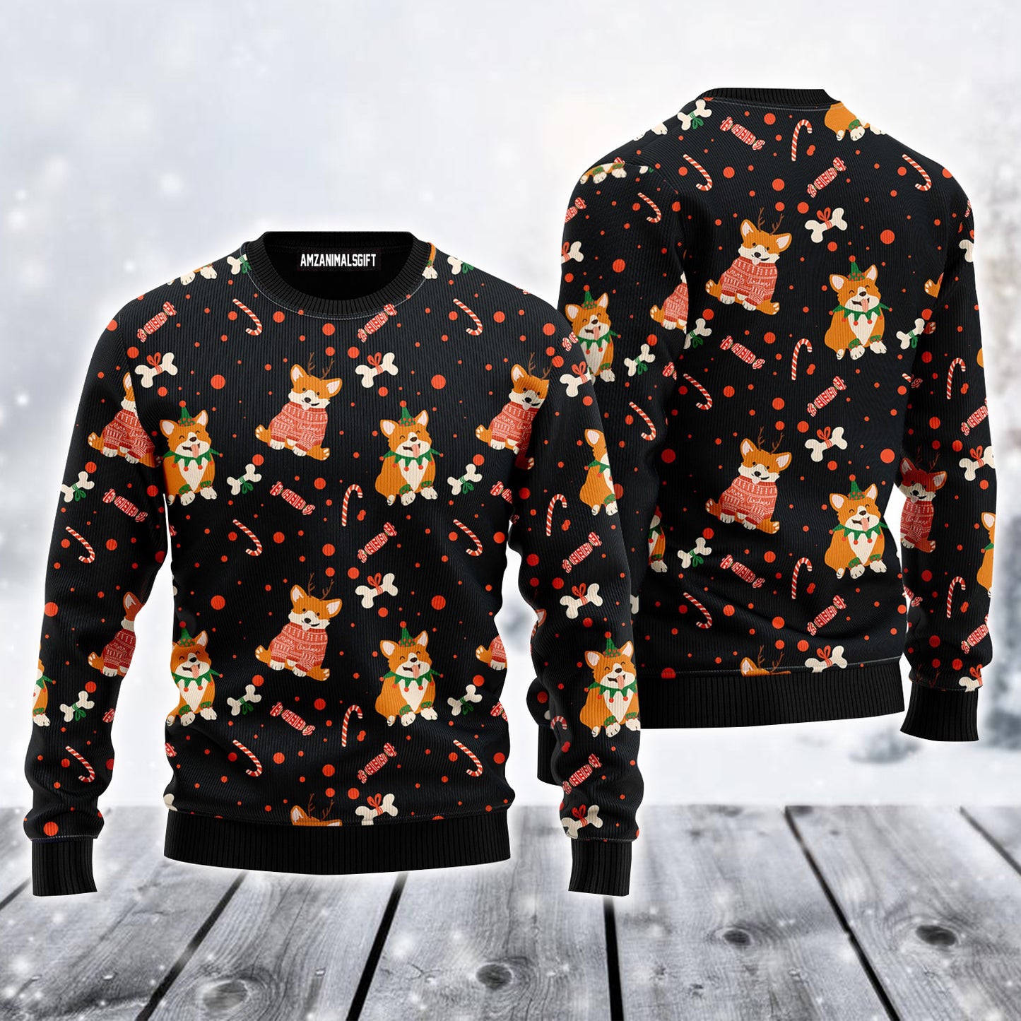 Corgi Dog Merry Xmas Pattern Ugly Sweater For Men & Women, Perfect Outfit For Christmas New Year Autumn Winter