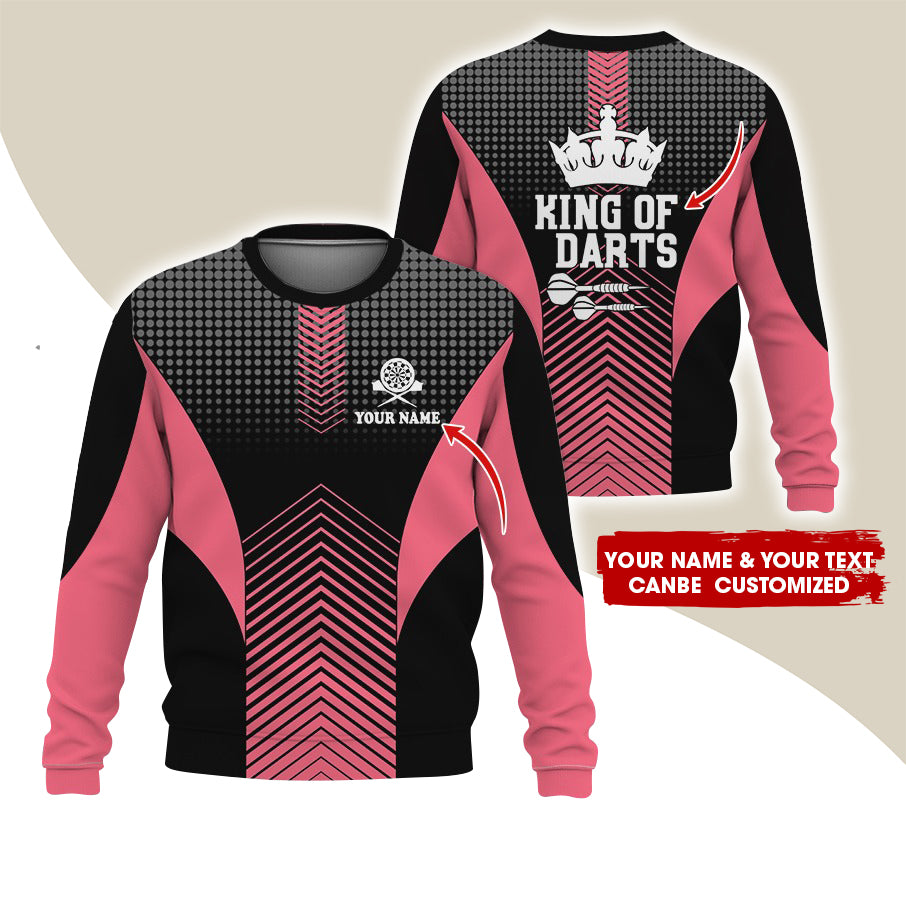Customized Name & Text Darts Sweatshirt, Personalized King Of Darts Sweatshirt For Men & Women - Gift For Darts Lovers, Darts Players