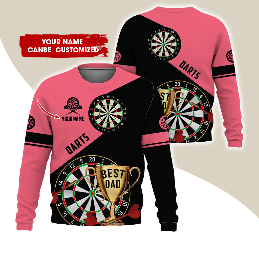 Customized Name Darts Sweatshirt, Personalized Best Dad Cup Champion Sweatshirt For Men & Women - Gift For Darts Lovers, Darts Players