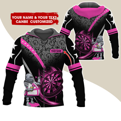 Custom Name & Text Darts Premium Zip Hoodie, Personalized Throwing Dad Darts Zip Hoodie For Men & Women - Gift For Darts Lovers, Darts Players