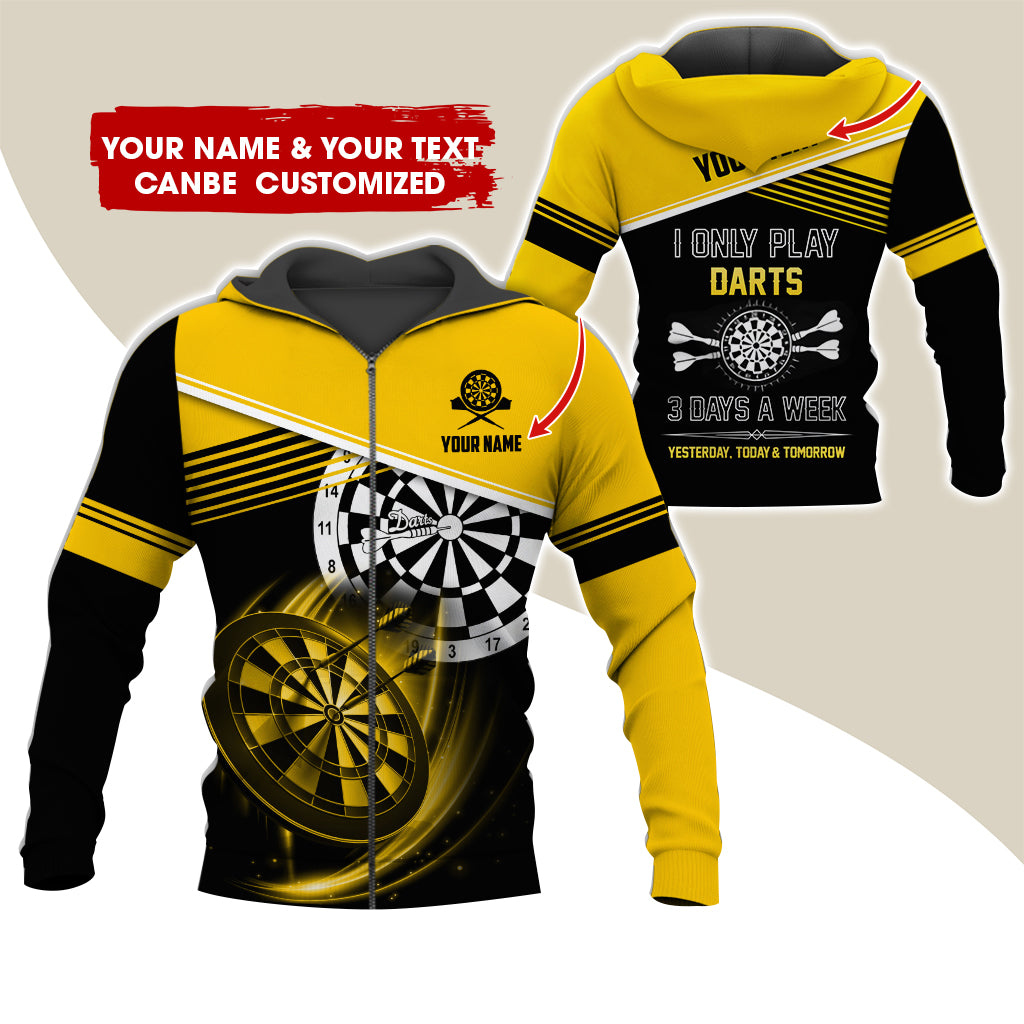 Customized Name & Text Darts Premium Zip Hoodie, Personalized I Only Play Darts Zip Hoodie For Men & Women - Gift For Darts Lovers, Darts Players