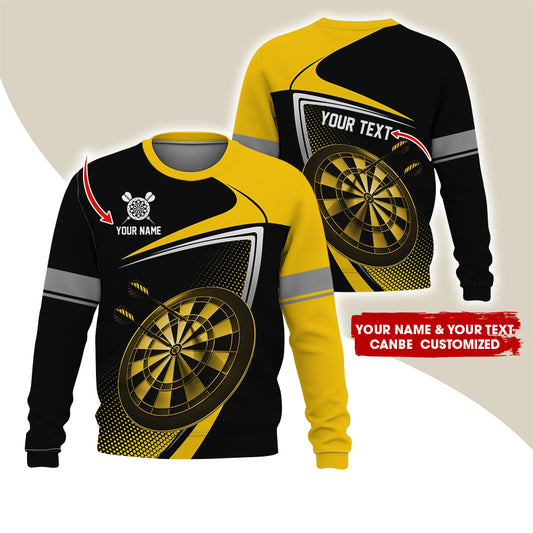 Customized Name & Text Darts Sweatshirt, Personalized Name Love Darts Sweatshirt For Men & Women - Gift For Darts Lovers, Darts Players
