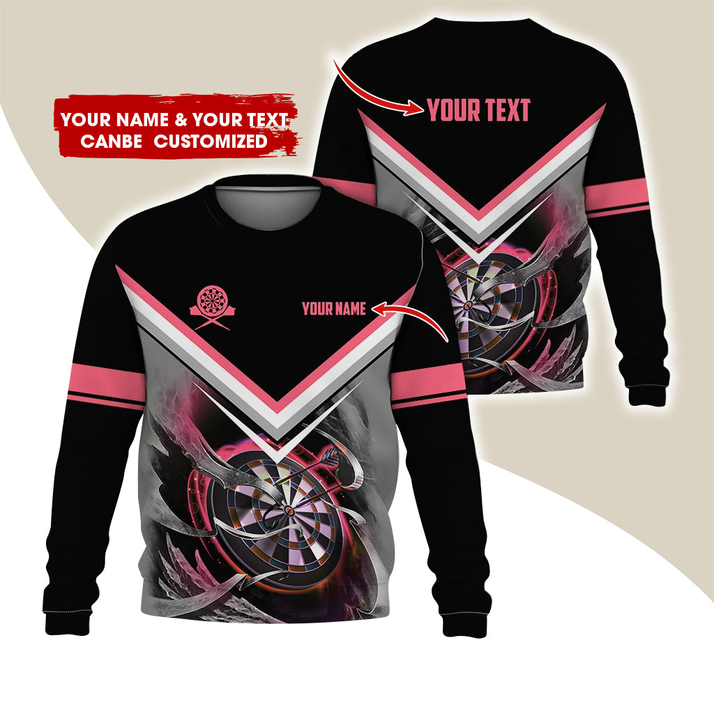 Customized Name & Text Darts Sweatshirt, Personalized Darts Team Sweatshirt For Men & Women - Gift For Darts Lovers, Darts Players