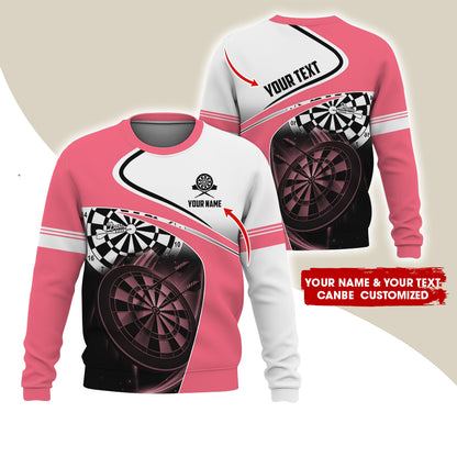 Customized Name & Text Darts Sweatshirt, Personalized Name & Text Darts Sweatshirt For Men & Women - Gift For Darts Lovers, Darts Players