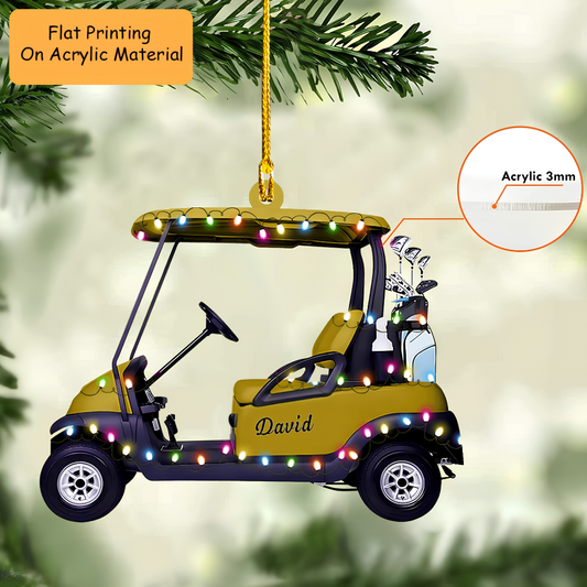 Personalized Golf  Cart  Acrylic Ornament, Golf Keychain, Car Ornament, Christmas Ornament Gifts