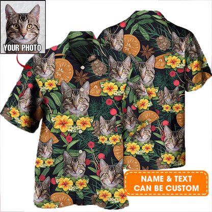 Cat Custom Photo Hawaiian Shirt For Summer, Tropical Style Personalized Cat Hawaiian Shirts Outfit For Men Women, Friend, Cat Lovers