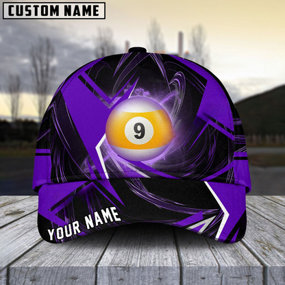 Customized Billiard Cap, Billiard Pool Ball 9 Stormeye Personalized Name 3D Hats, Best Billiard Pool Hat For Billiard Players (6 Colors)