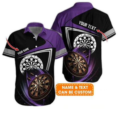 Customized Name & Text Darts Hawaiian Shirt, Personalized Darts Team Uniforms Hawaiian Shirts - Gift For Darts Lovers, Darts Players Uniforms