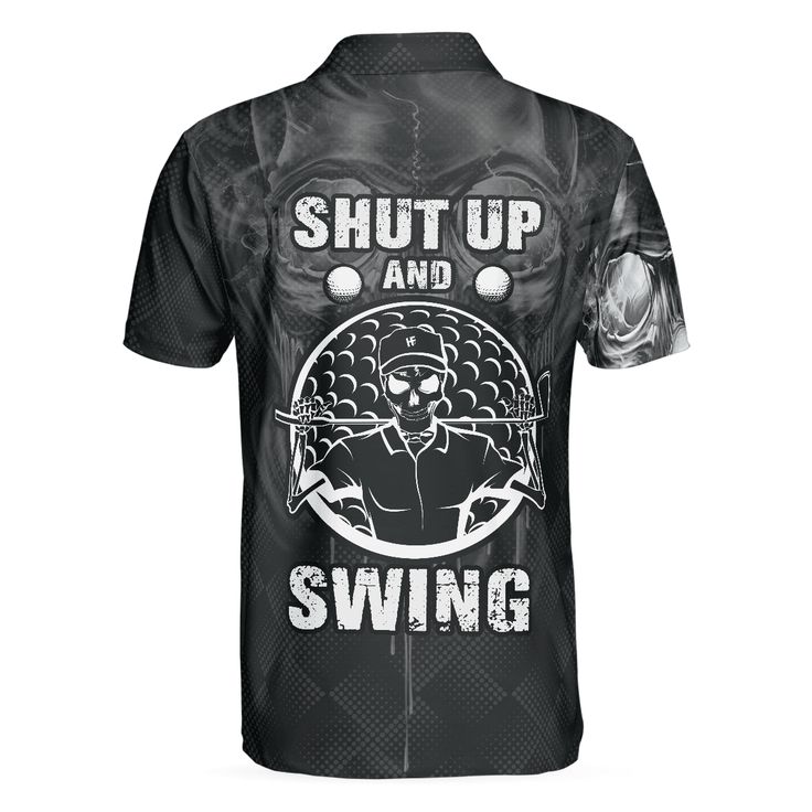 Men Golf Polo Shirt - Scary Skull Golf Men Polo Shirt, Golf Shut Up Shirt Design For Men, Best Halloween Golf Gift For Men, Golfers