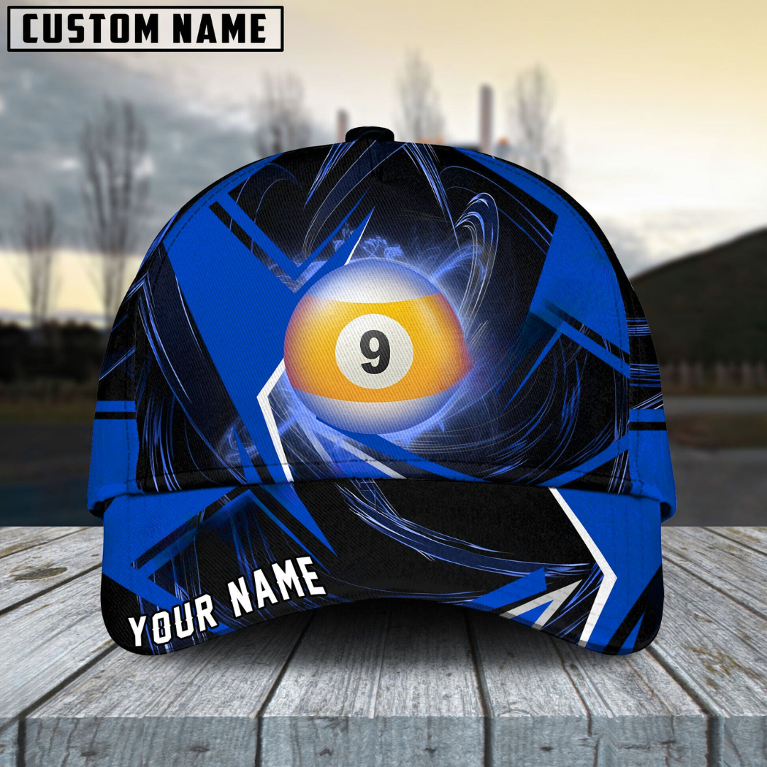 Customized Billiard Cap, Billiard Pool Ball 9 Stormeye Personalized Name 3D Hats, Best Billiard Pool Hat For Billiard Players (6 Colors)