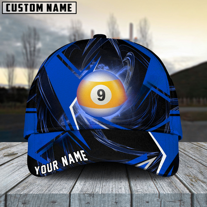 Customized Billiard Cap, Billiard Pool Ball 9 Stormeye Personalized Name 3D Hats, Best Billiard Pool Hat For Billiard Players (6 Colors)