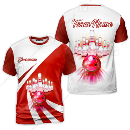 Bowling Customized Jersey White Green Shirt Rolling Bowling Tenpin Jersey Shirt, Outfit For Bowlers, Bowling Team