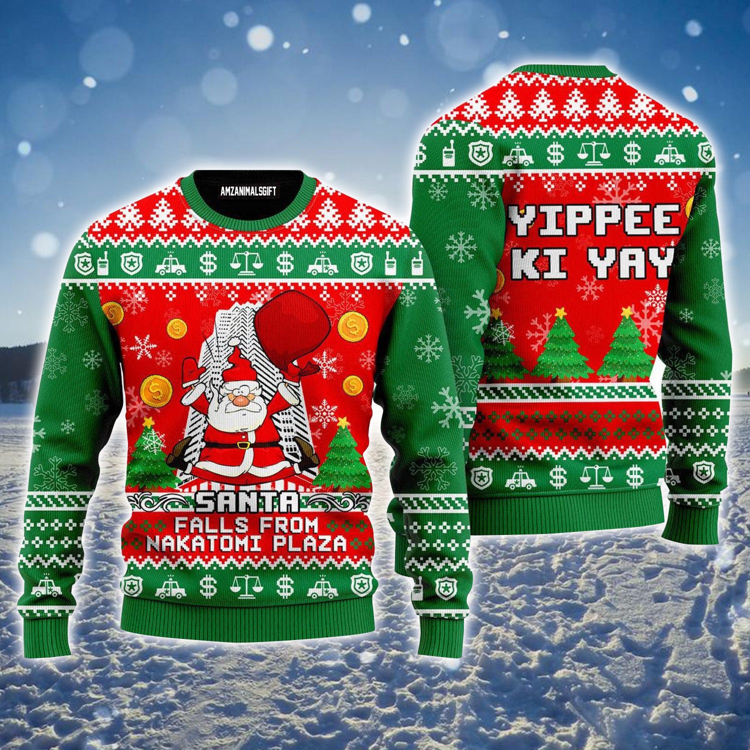 Santa Falls From Nakatomi Plaza Ugly Sweater For Men & Women, Perfect Outfit For Christmas New Year Autumn Winter