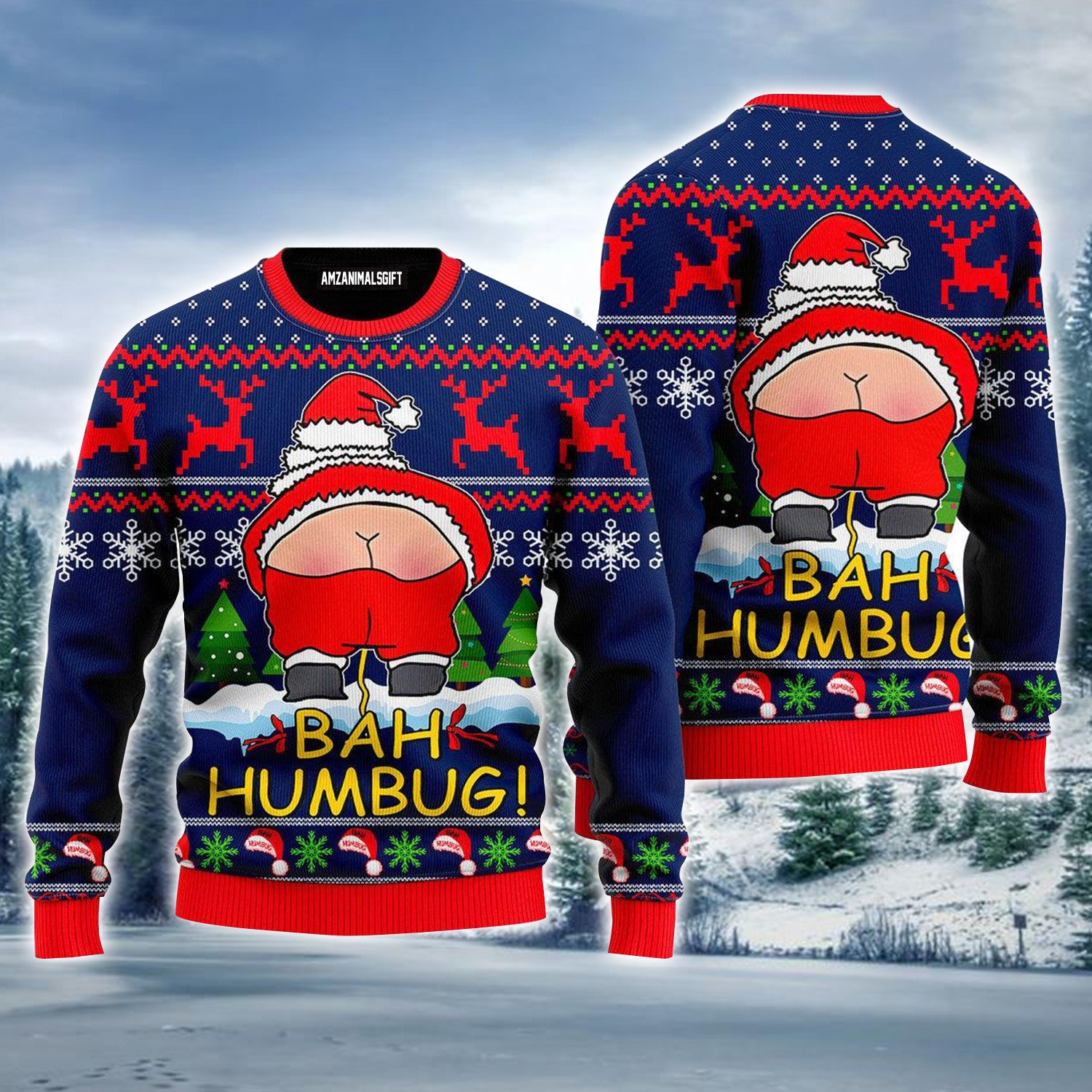 Funny Santa Bah Humbug Ugly Christmas Sweater For Men & Women, Perfect Outfit For Christmas New Year Autumn Winter