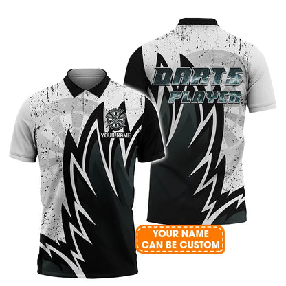 Darts Custom Name Men Polo Shirt, Eagle Darts Player Personalized Men Polo Shirt Gift For Darts Lovers, Friend, Darts Team Player