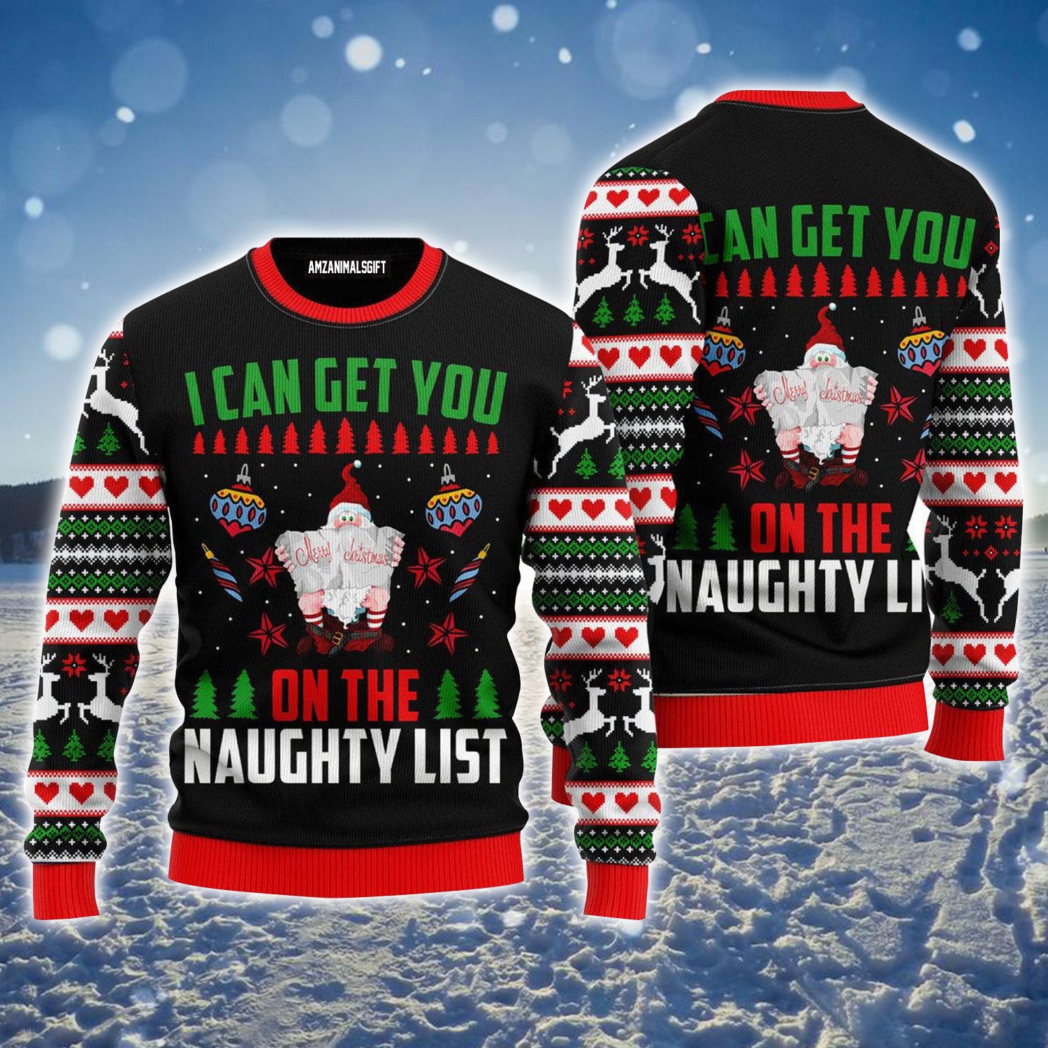 Santa Get You On Naughty List Ugly Christmas Sweater For Men & Women, Perfect Outfit For Christmas New Year Autumn Winter