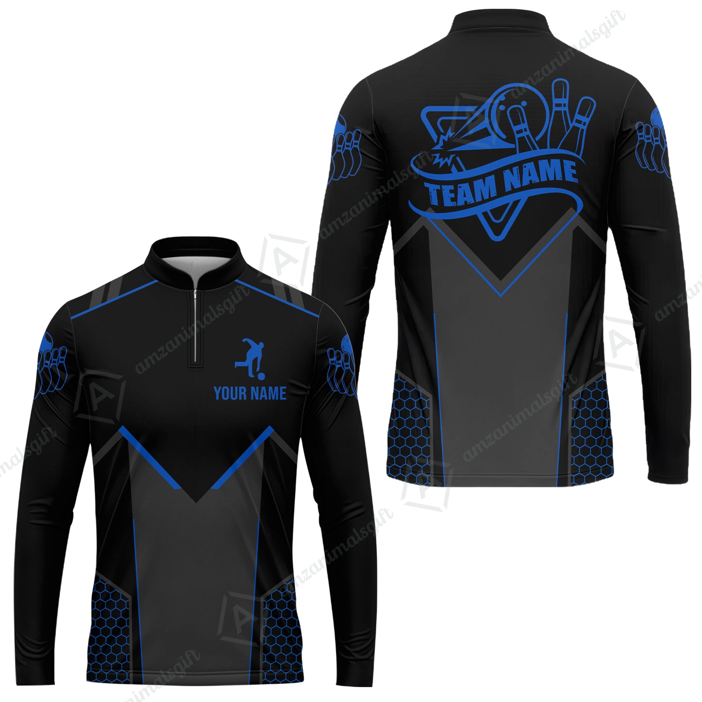 Customized Bowling Jersey Shirt, Bowling Esports Pattern Short Sleeve Jersey For Men Women Bowlers