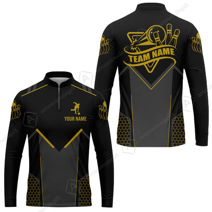 Customized Bowling Jersey Shirt, Bowling Esports Pattern Short Sleeve Jersey For Men Women Bowlers