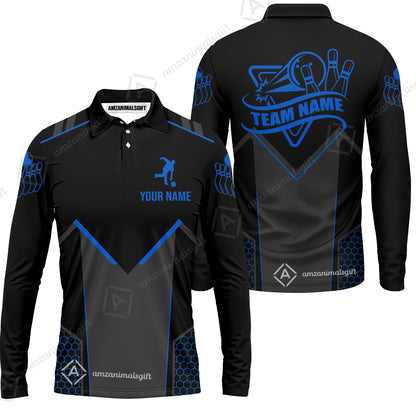 Customized Bowling Jersey Shirt, Bowling Esports Pattern Short Sleeve Jersey For Men Women Bowlers