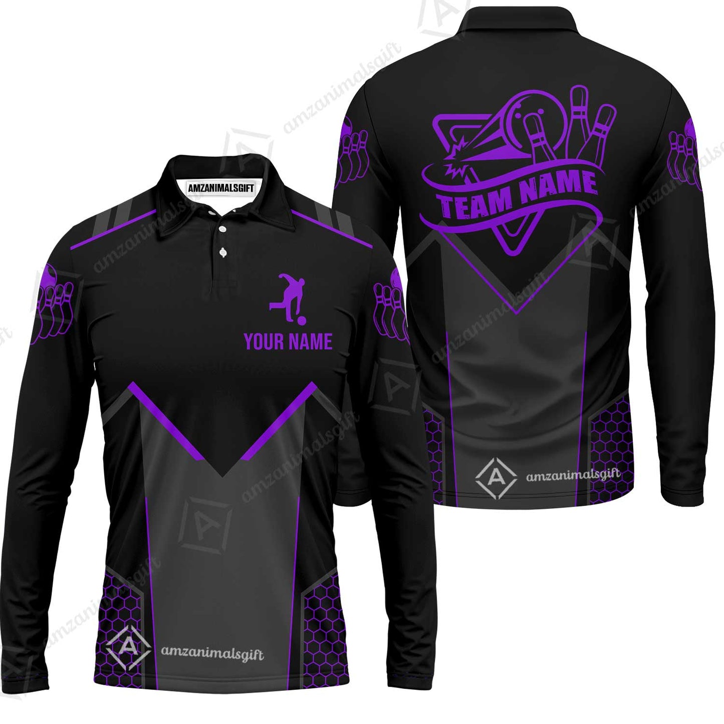 Customized Bowling Jersey Shirt, Bowling Esports Pattern Short Sleeve Jersey For Men Women Bowlers